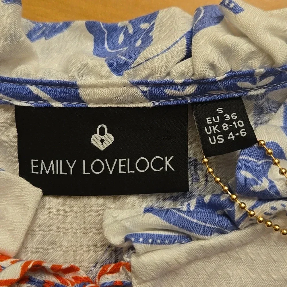 Emily Lovelock NWT Boho Style Bishop Sleeve Loose fitting Blouse size SMALL - Picture 14 of 16